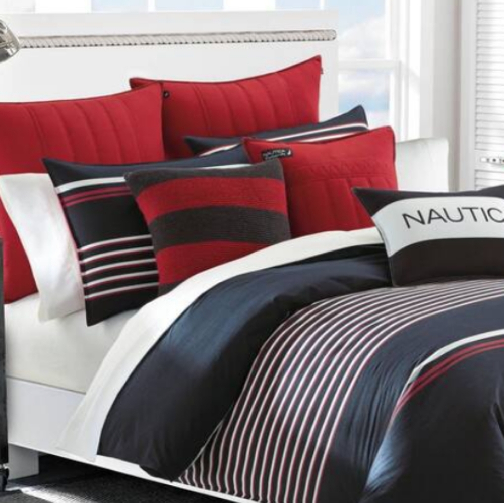 Nautica Mineola Full/Queen Duvet Cover + 4 Standard Shams Set